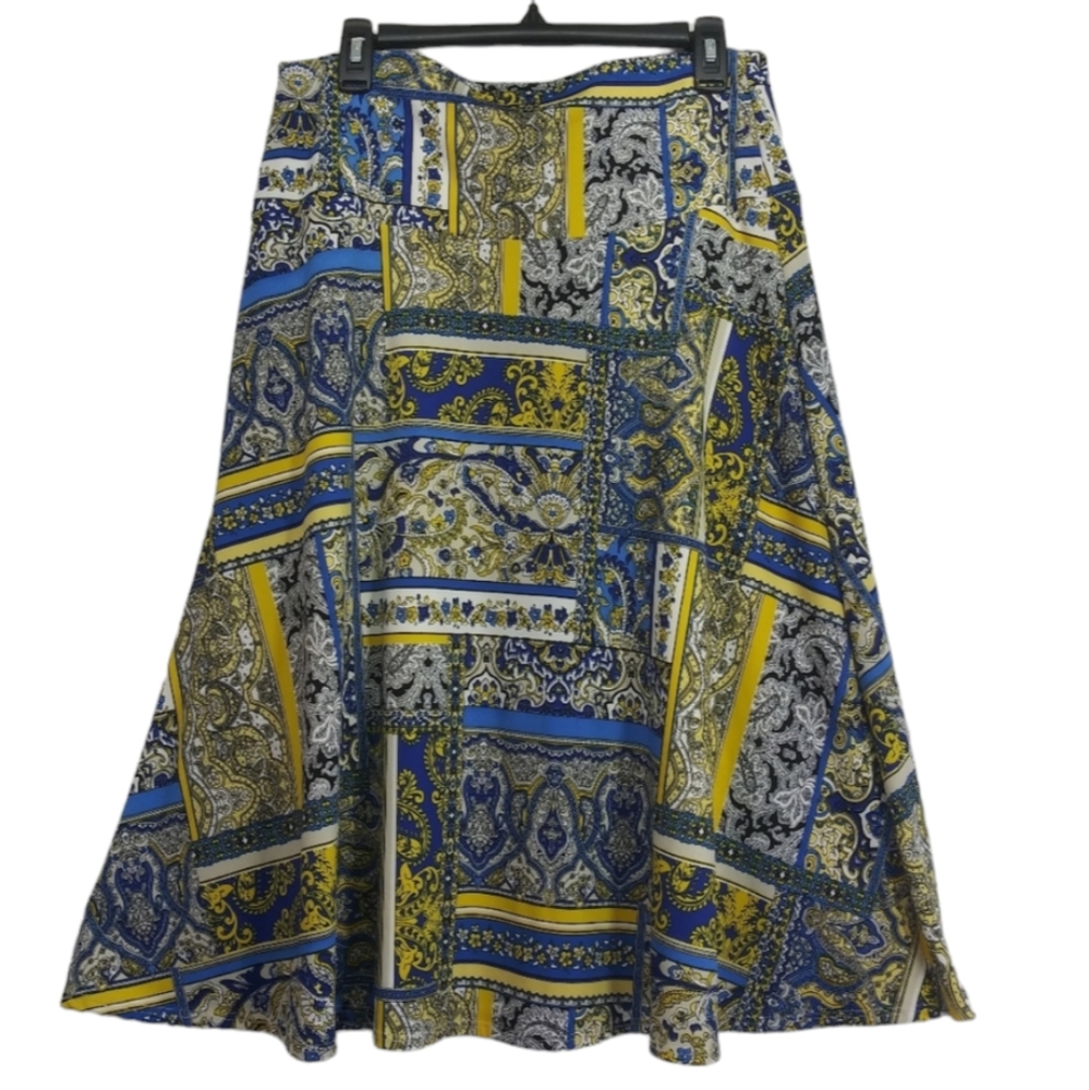 Ashley Blue Women's  Midi Skirt Abstract Print Size XL